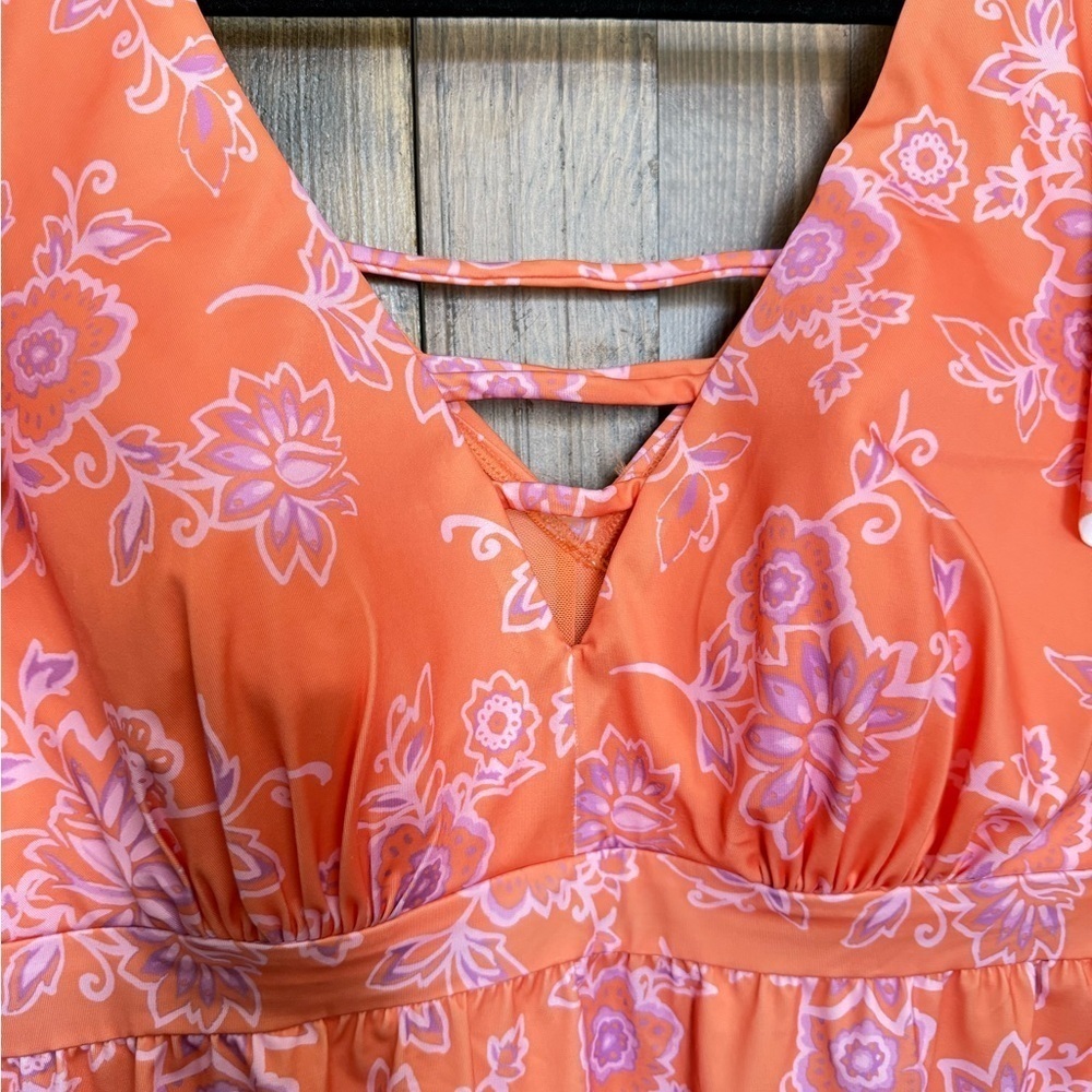 NEW LANE BRYANT Swim By Cacique No-Wire Flutter-Sleeve Swim Tankini Top Size 20 - Picture 5 of 11